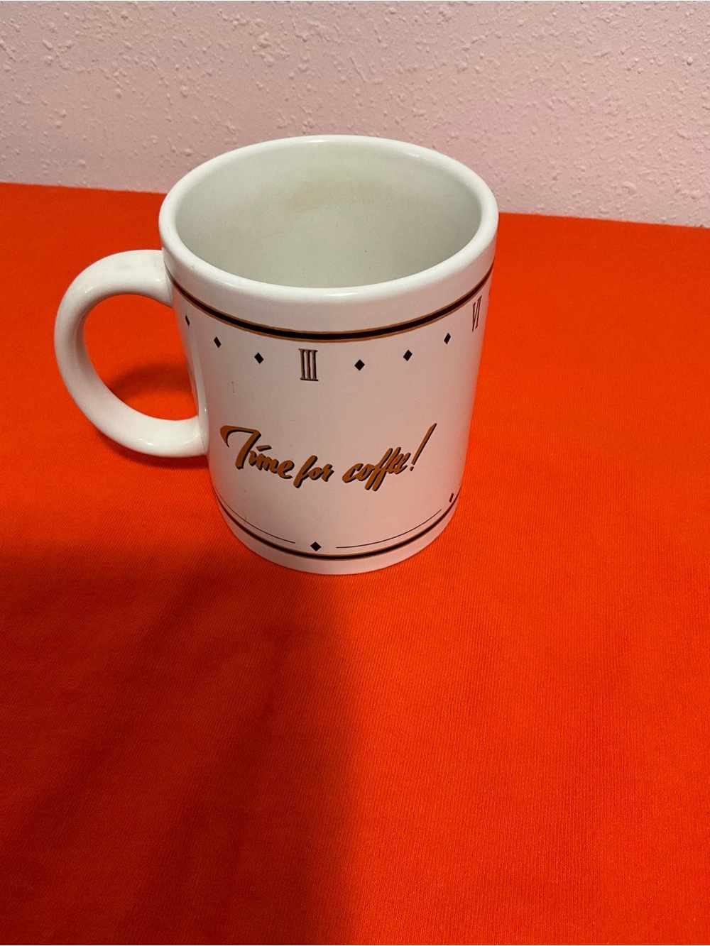 Vintage 90s Houston Foods Time For Coffee Clock Mug Retro Ceramic cup